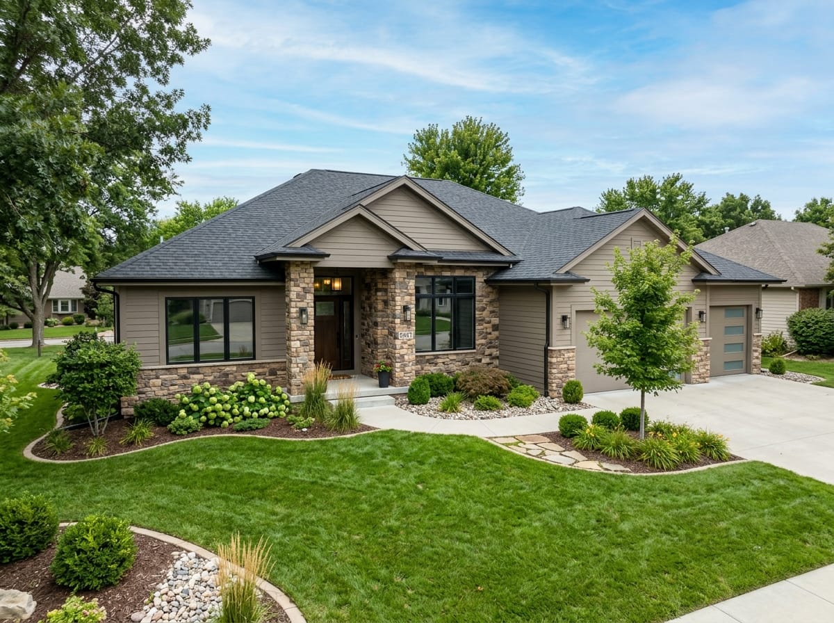 Professional photograph ranch style by Siding Pros Wichita